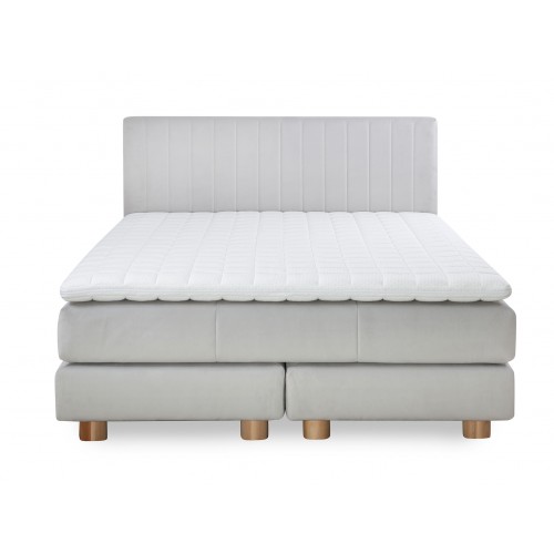 Pat boxspring Marmorelle, tapitat simplu, cu inaltime capat pat 110 cm, saltea inclusa, fara topper